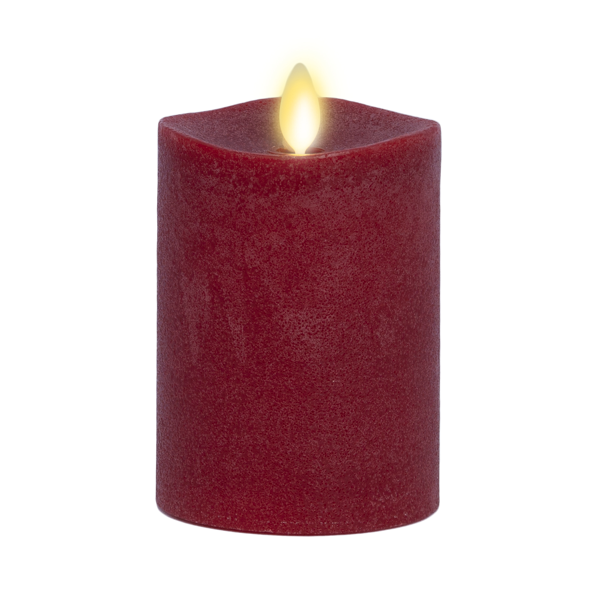 Chalky Red Flameless Candle Pillar