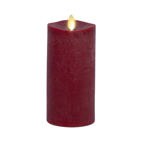 Chalky Red Flameless Candle Pillar