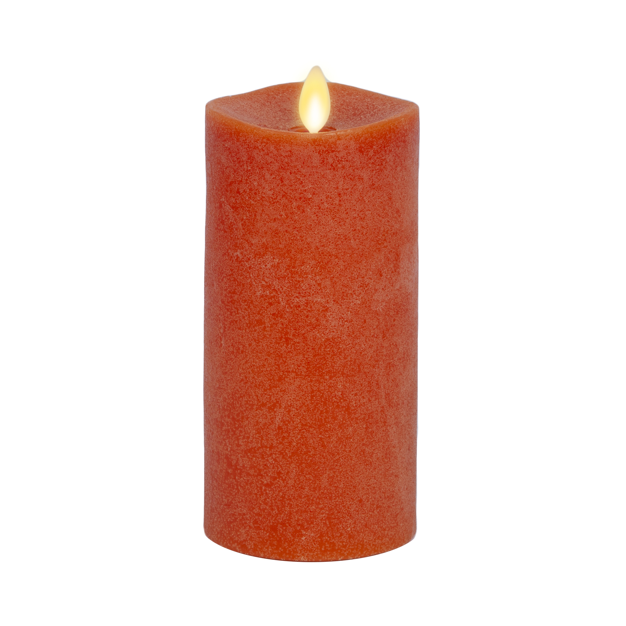 Chalky Burnt Orange Flameless Candle Pillar