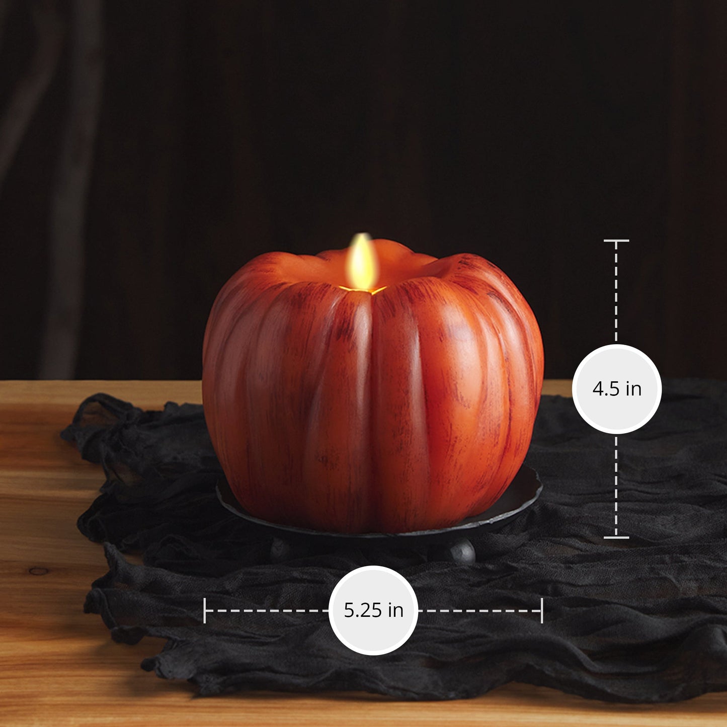 Burnt Orange Flameless Candle Pumpkin