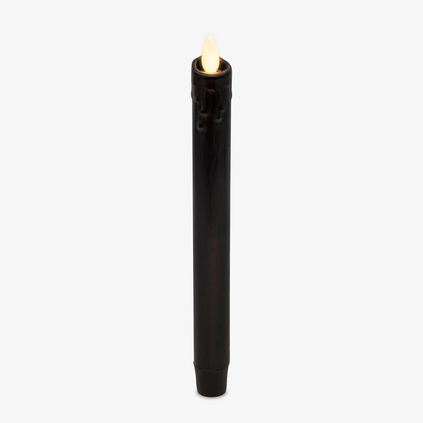 Black Wax Drip Flameless Candle Taper