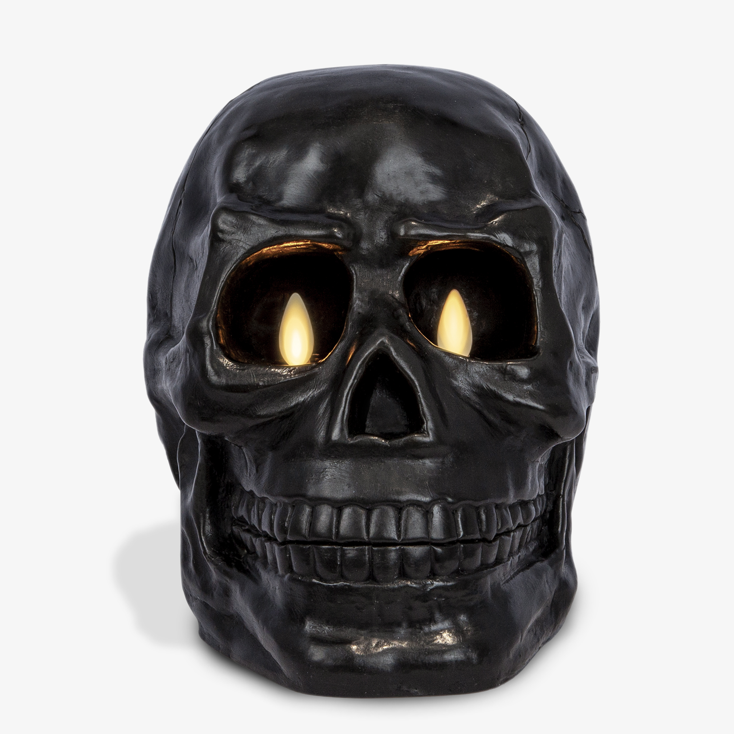 Black Large Flameless Candle Skull