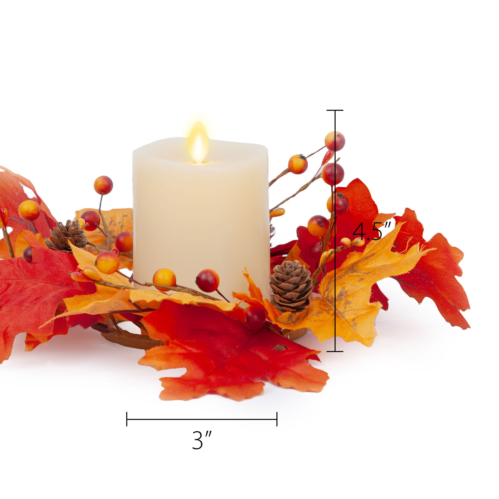 Harvest Centerpiece with Ivory Flameless Candle