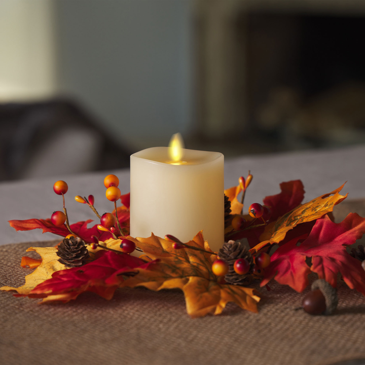 Harvest Centerpiece with Ivory Flameless Candle