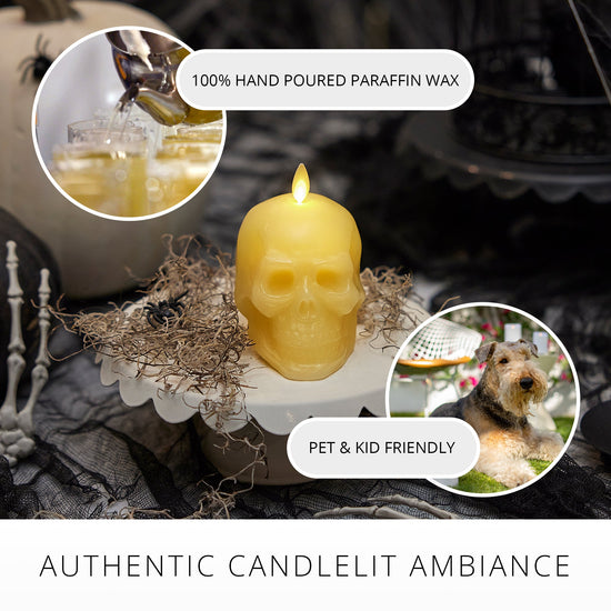 Ivory Flameless Candle Skull