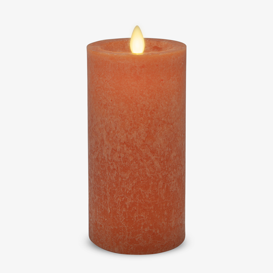 Harvest Pumpkin Seaglass Flameless Candle Pillar