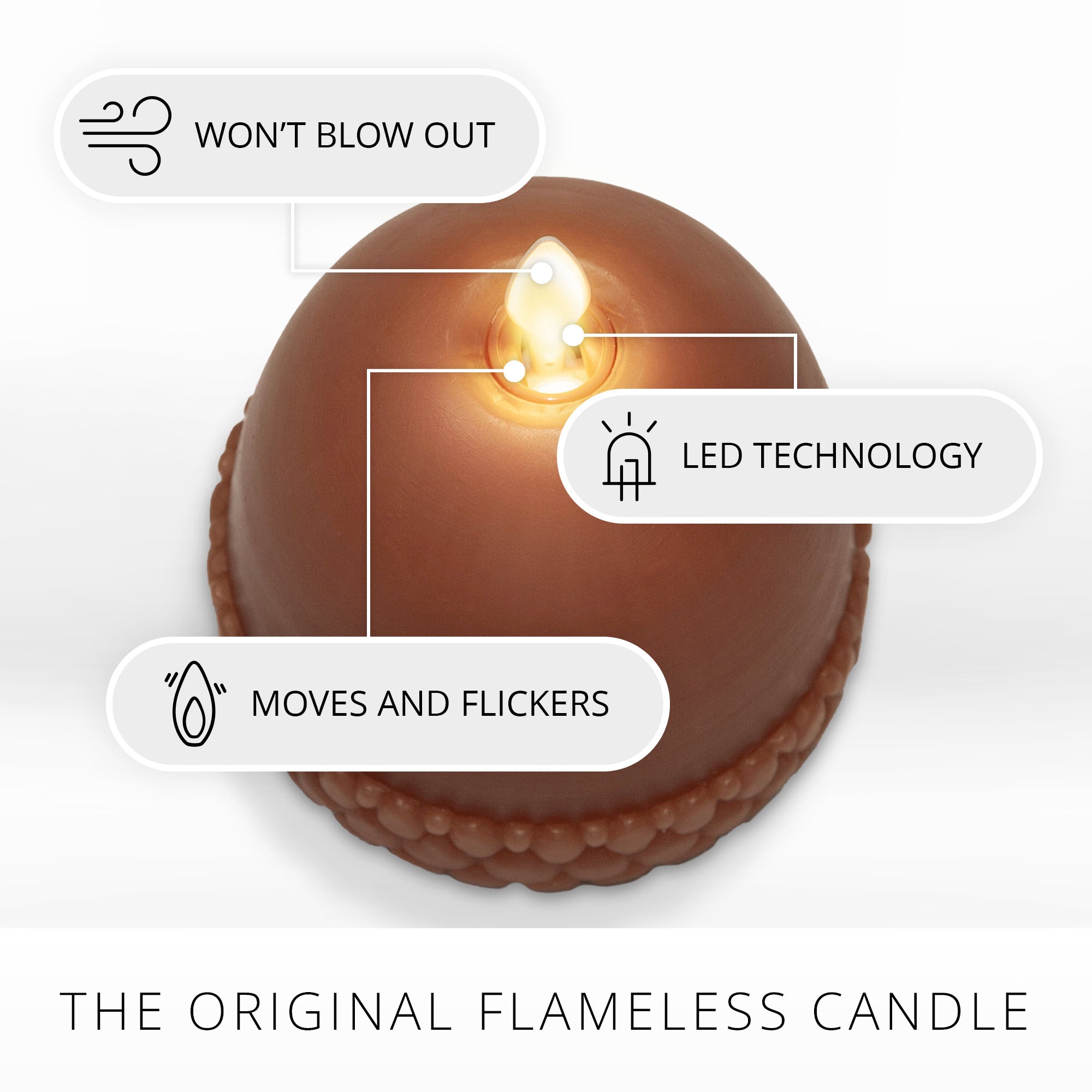 Adobe Flameless Candle Acorn