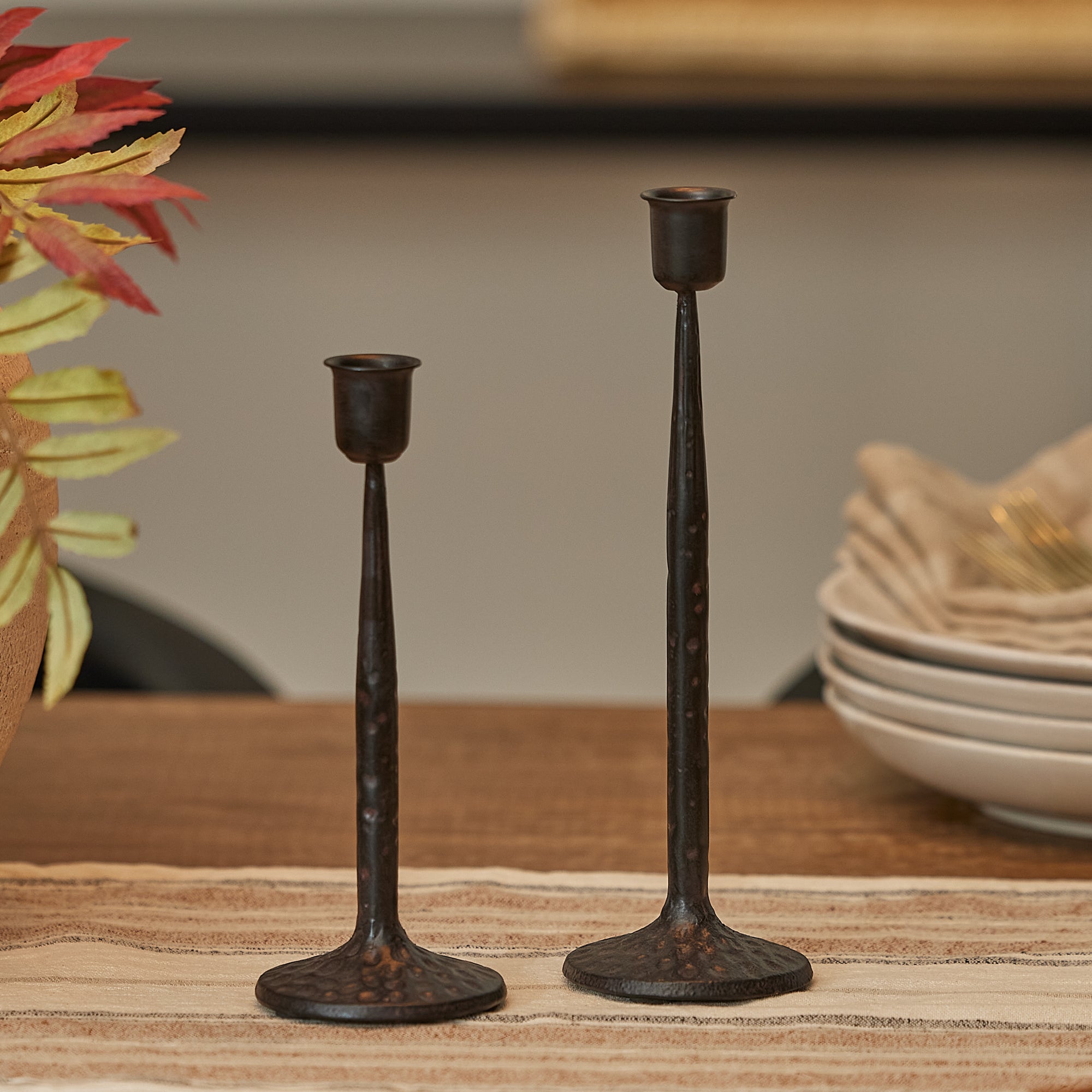 Bronze Wrought Iron Taper Holder