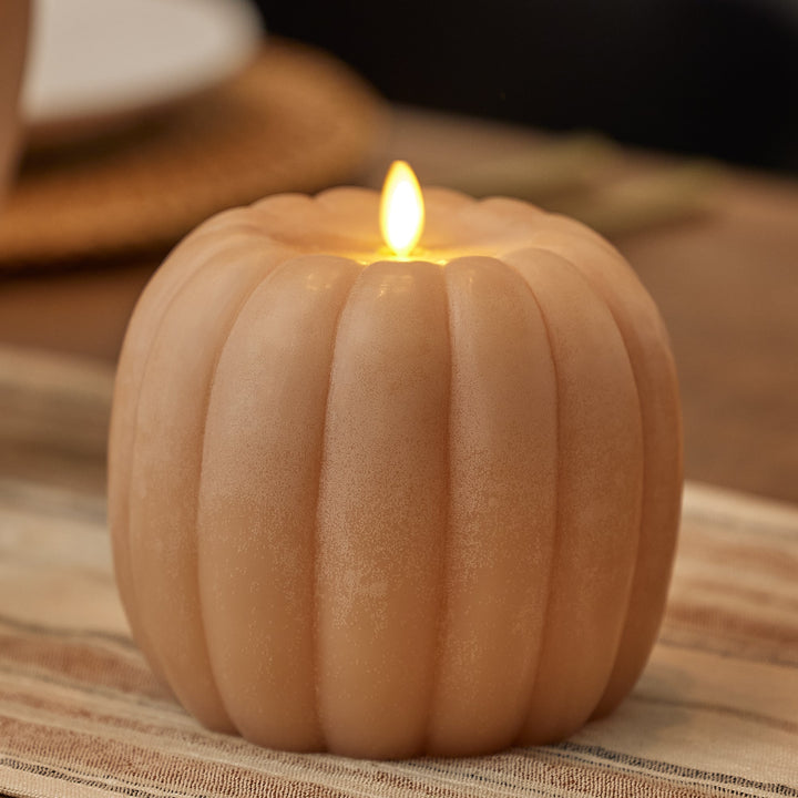 Irish Cream Chalky Flameless Candle Tall Pumpkin