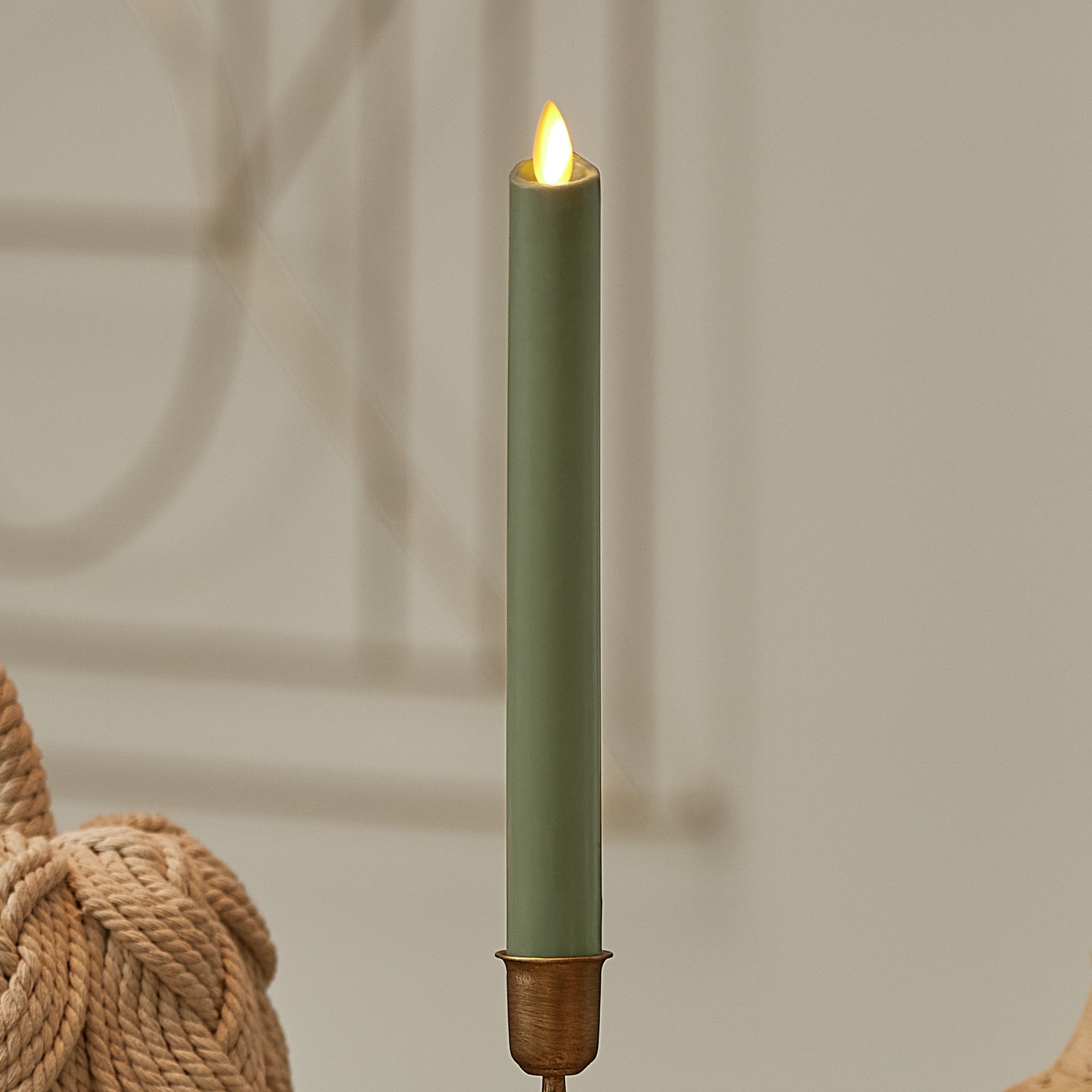 Loden Green Flameless Candle Taper