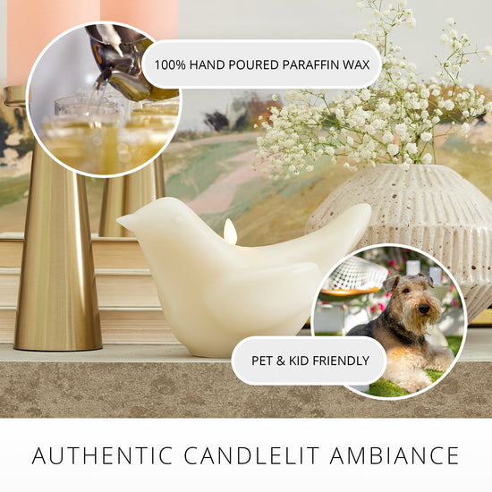 Chalk Modern Bird Flameless Candle