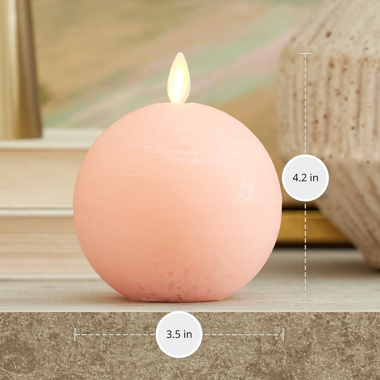 Mellow Peach Chalky Flameless Candle Sphere