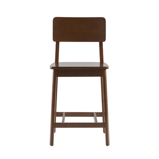 Minimalist Solid Wood Counter Stool, Set of 2