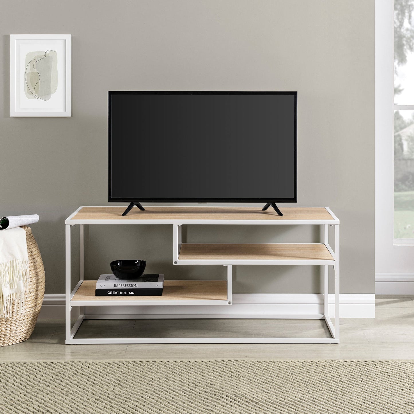 Maya 40" Contemporary Metal TV Stand