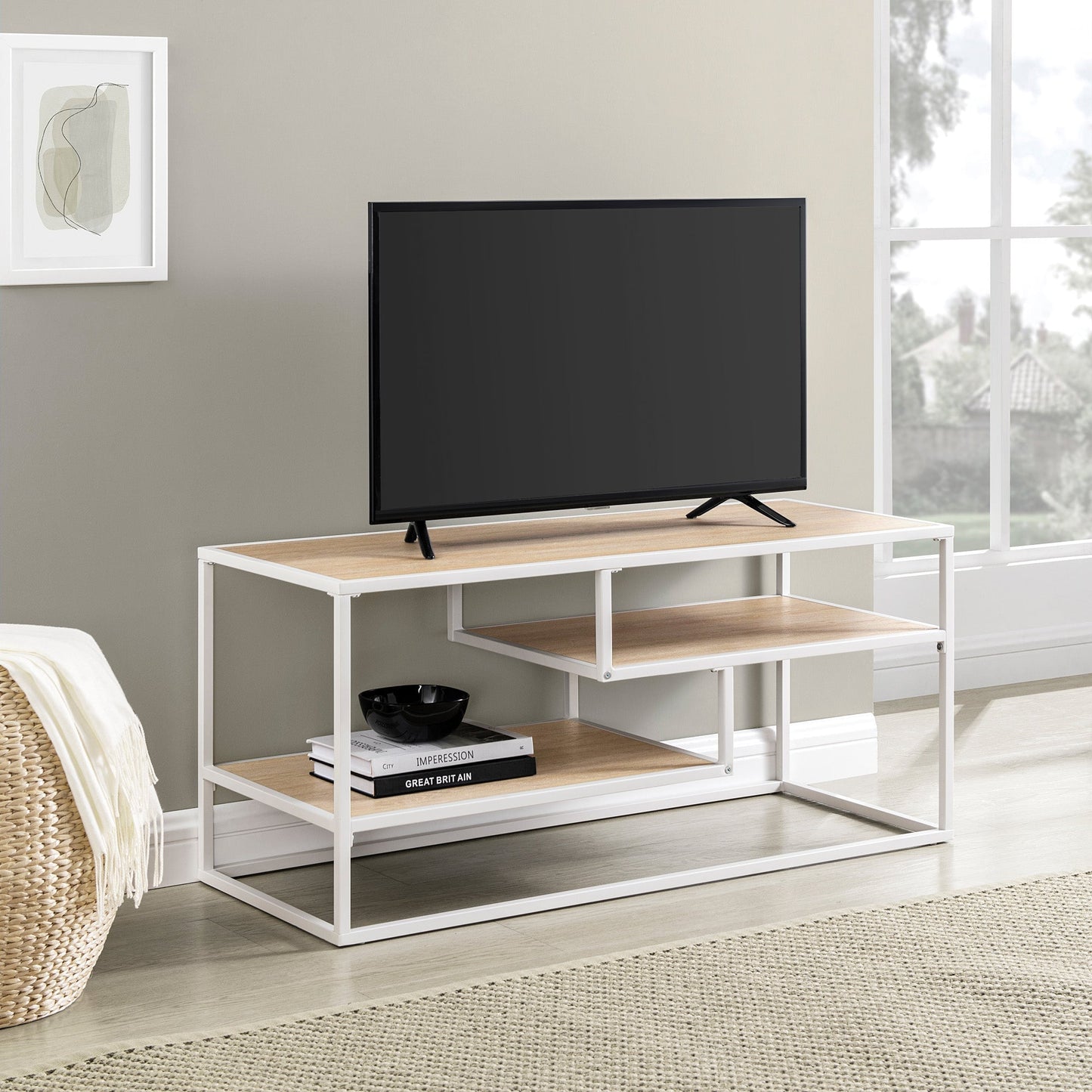 Maya 40" Contemporary Metal TV Stand