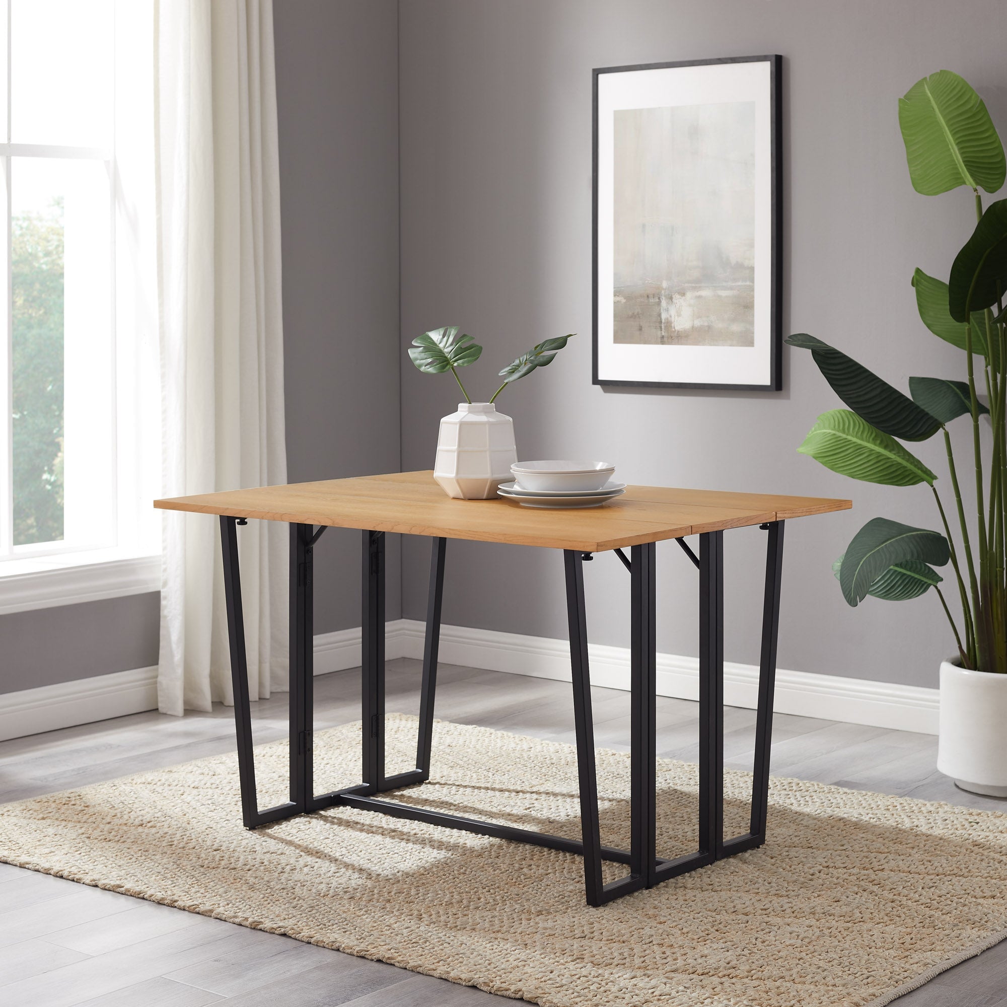 Memphis 47" Modern Drop-Leaf Dining Table