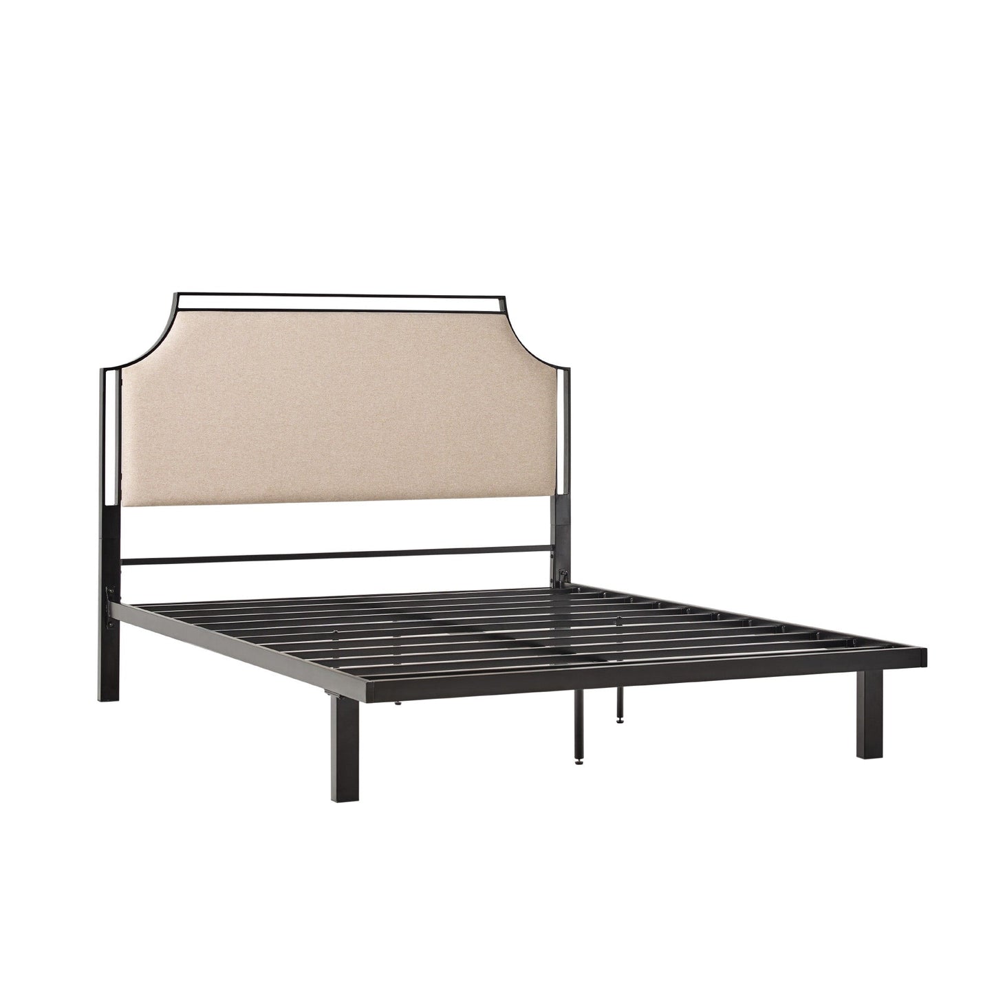 Mimi Upholstered Traditional Metal Queen Bed