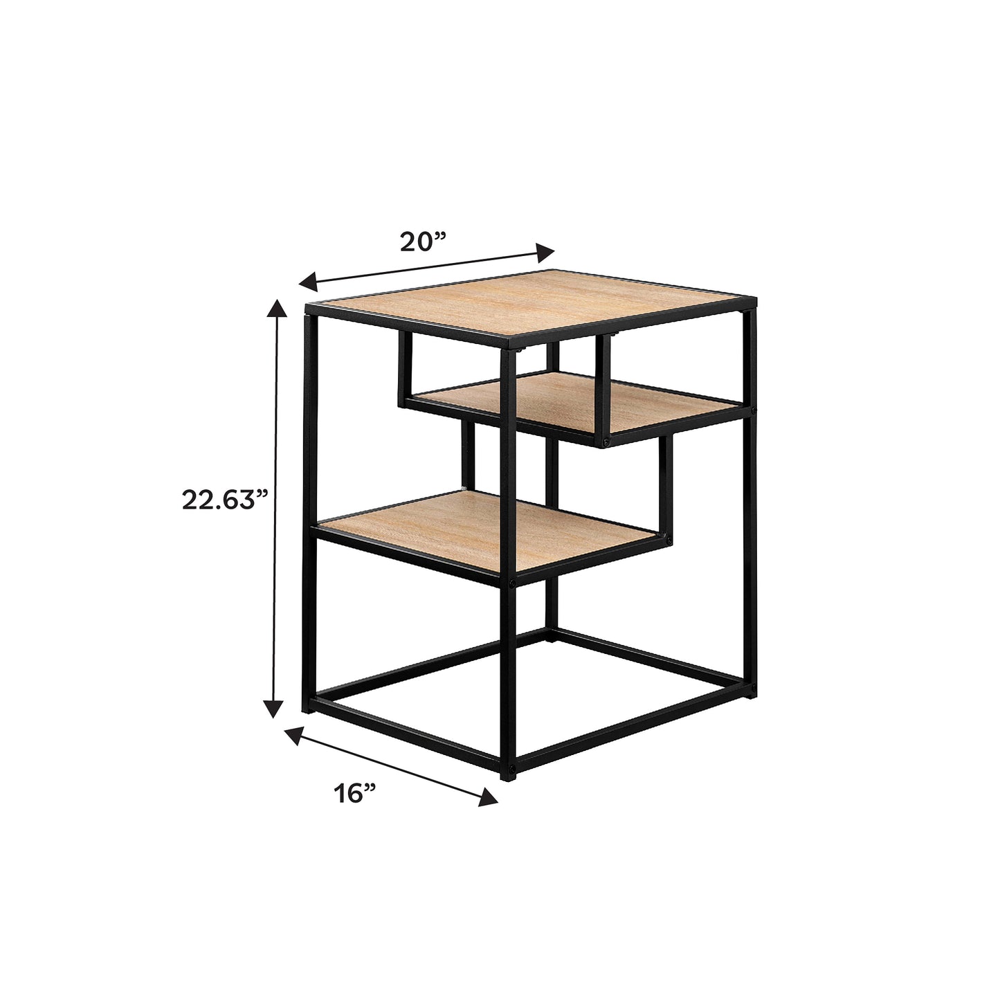 Maya 16" Contemporary Metal and Wood Side Table