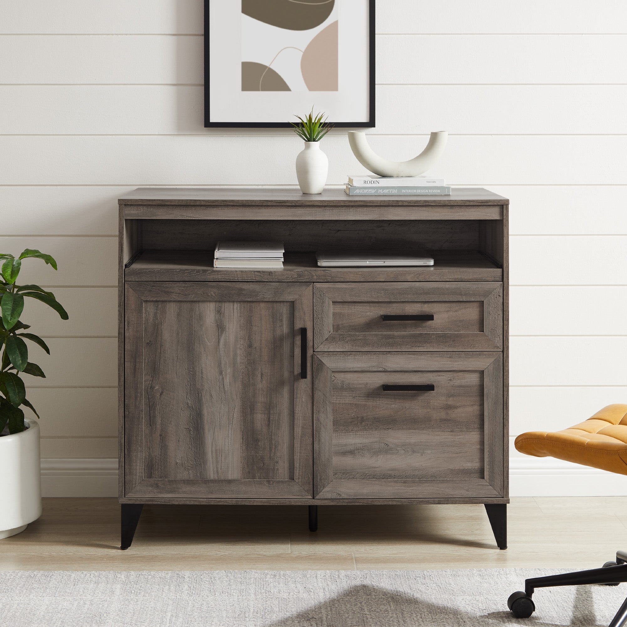 Modern Storage Secretary Desk with Keyboard Tray