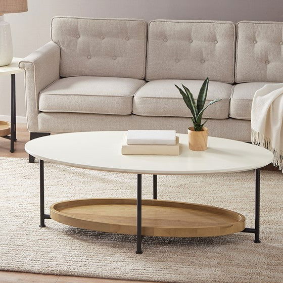 Beaumont Coffee Table - White/Natural - Mac & Mabel