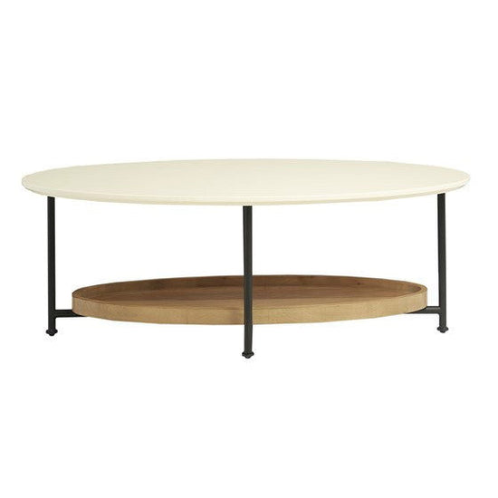 Beaumont Coffee Table - White/Natural - Mac & Mabel