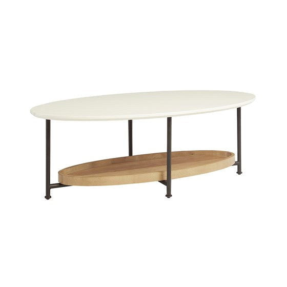 Beaumont Coffee Table - White/Natural - Mac & Mabel