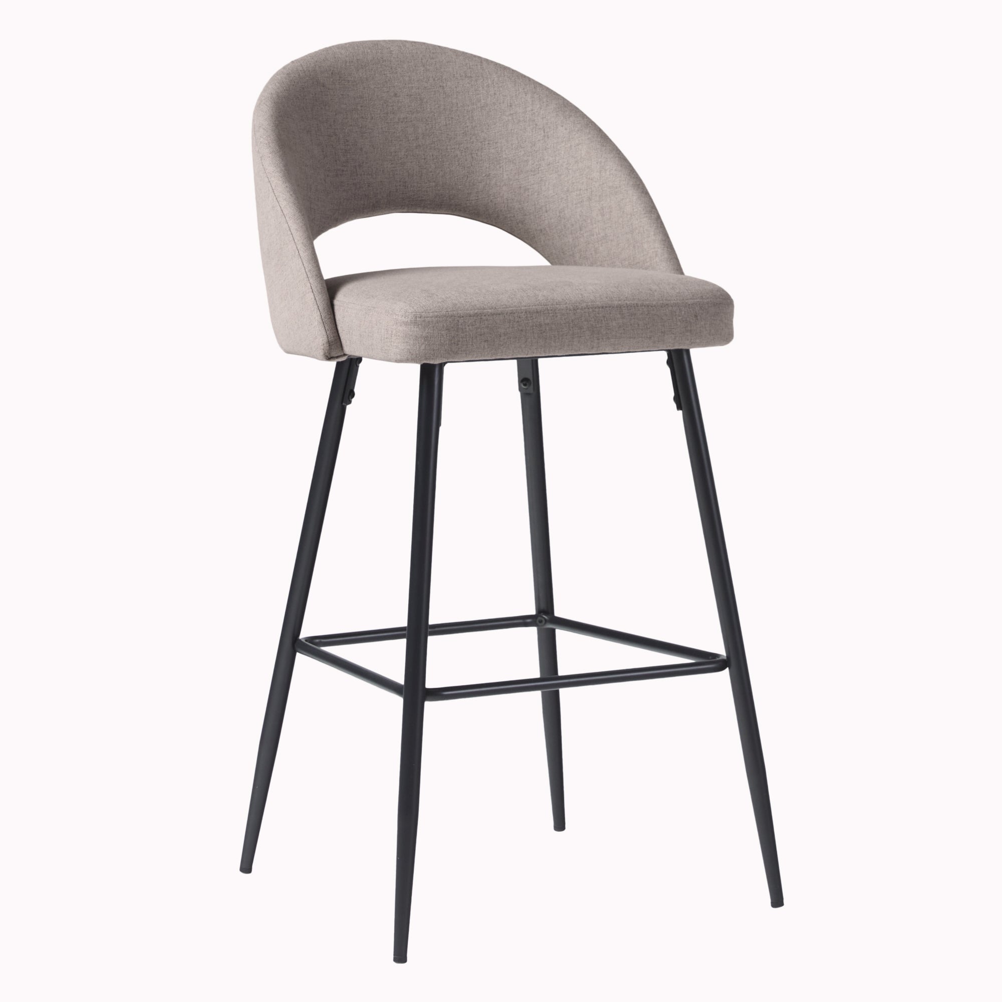 O Modern 2-Piece Minimalist Upholstered Bar Stool Set of 2