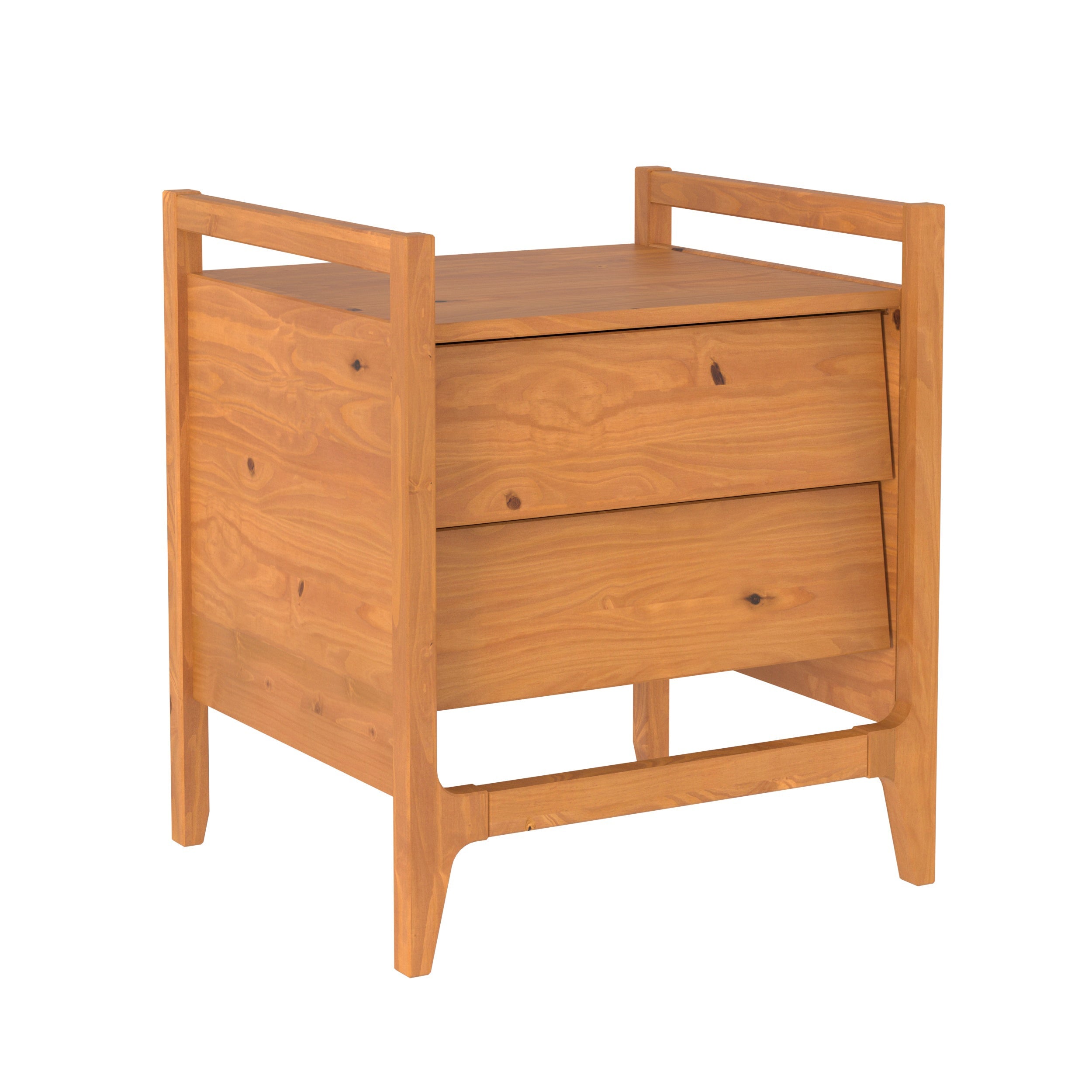 Oswald Mid-Century Modern 2-Drawer Wood Nightstand