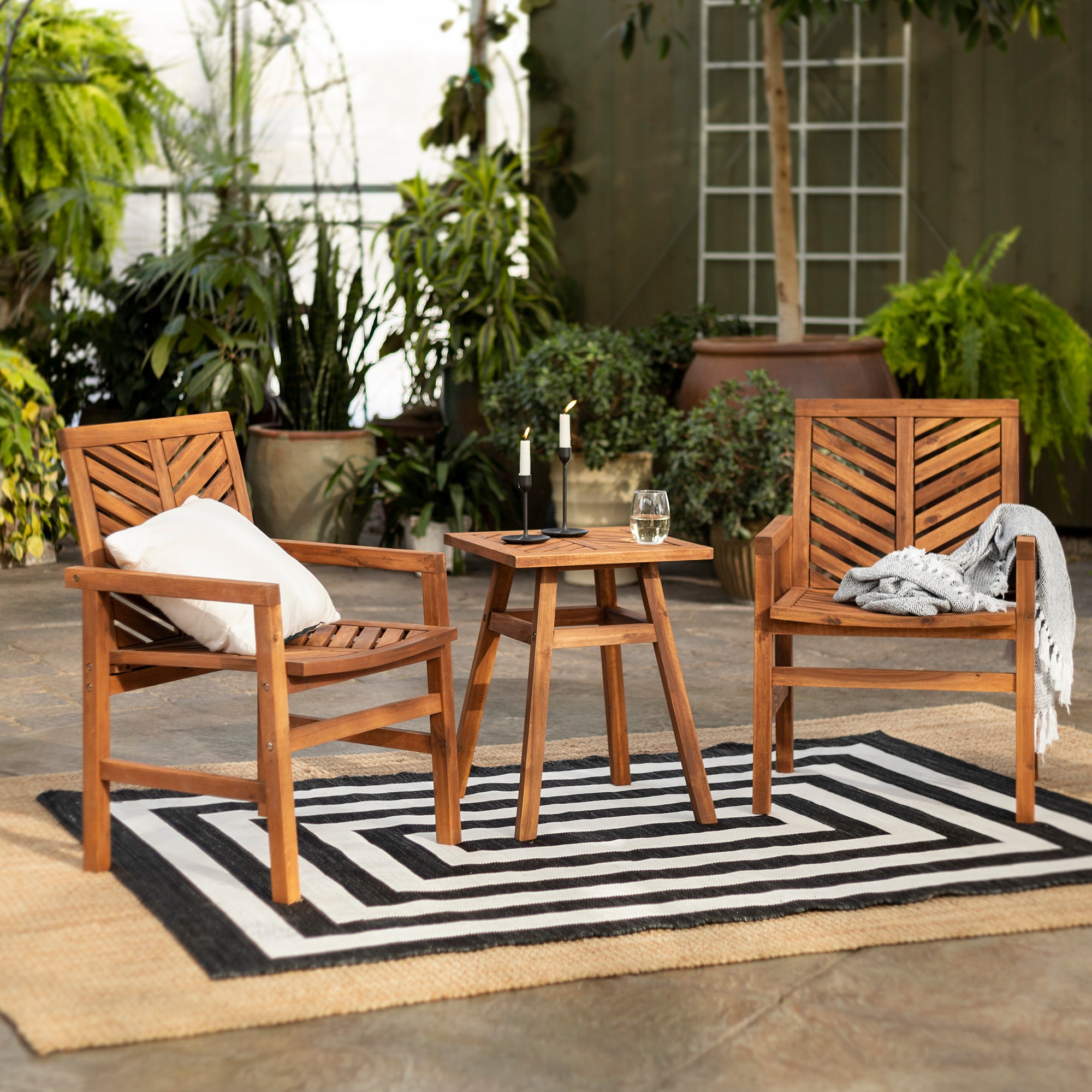 Vincent 3-Piece Chevron Outdoor Patio Chat Set