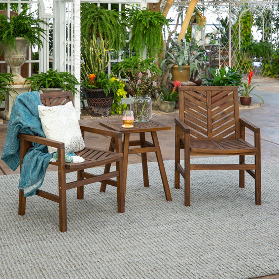 Vincent 3-Piece Chevron Outdoor Patio Chat Set