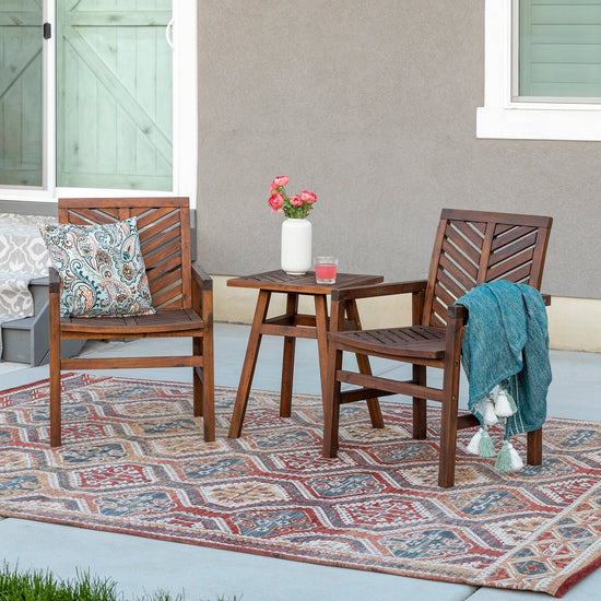 Vincent 3-Piece Chevron Outdoor Patio Chat Set