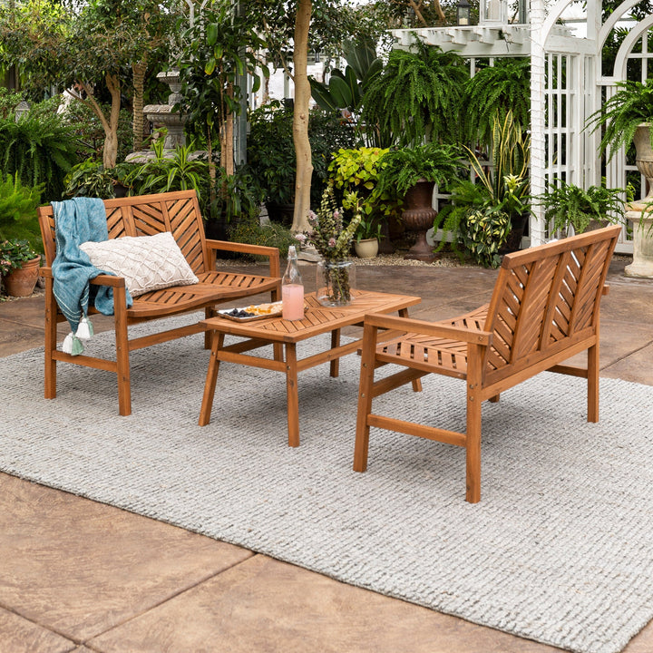 Vincent 3-Piece Outdoor Patio Loveseat Chat Set