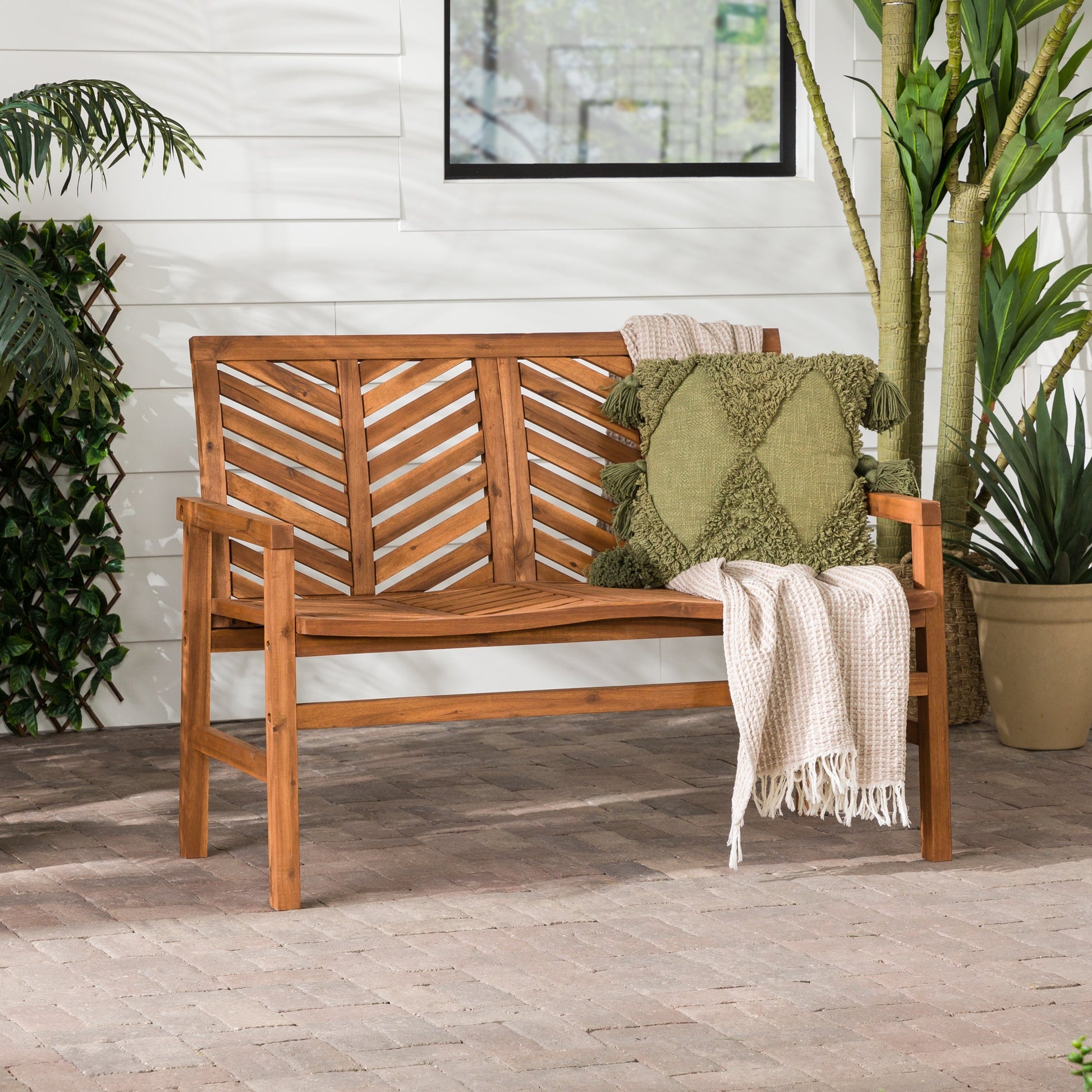 Vincent Patio Wood Loveseat Bench