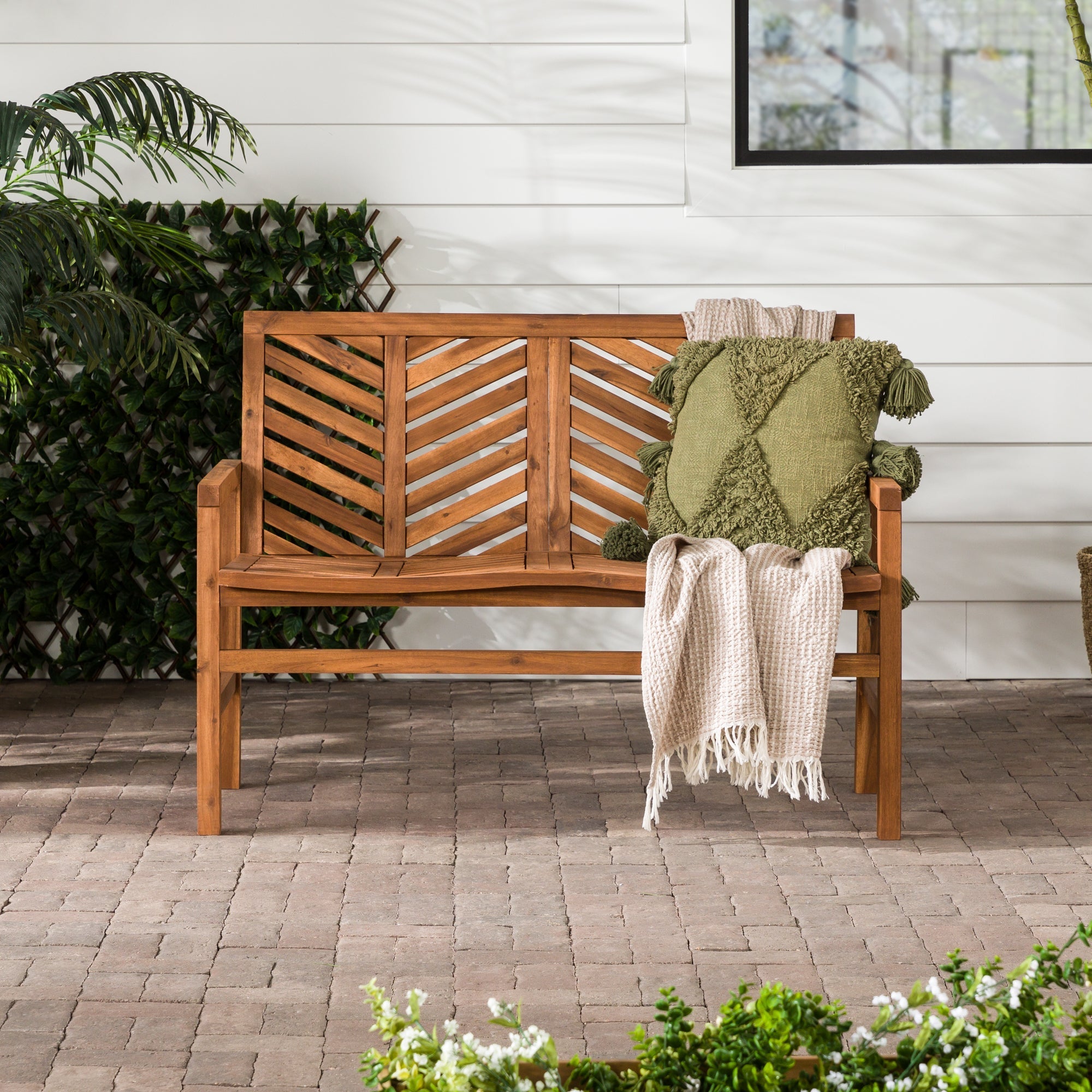 Vincent Patio Wood Loveseat Bench