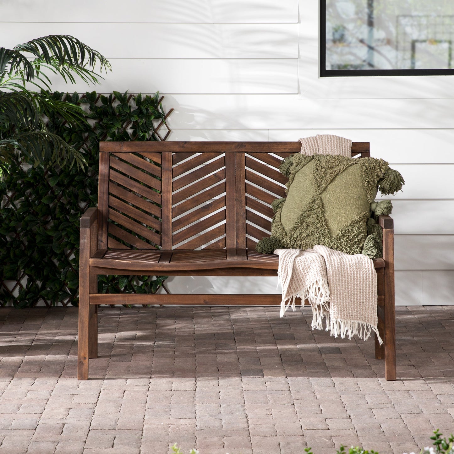 Vincent Patio Wood Loveseat Bench