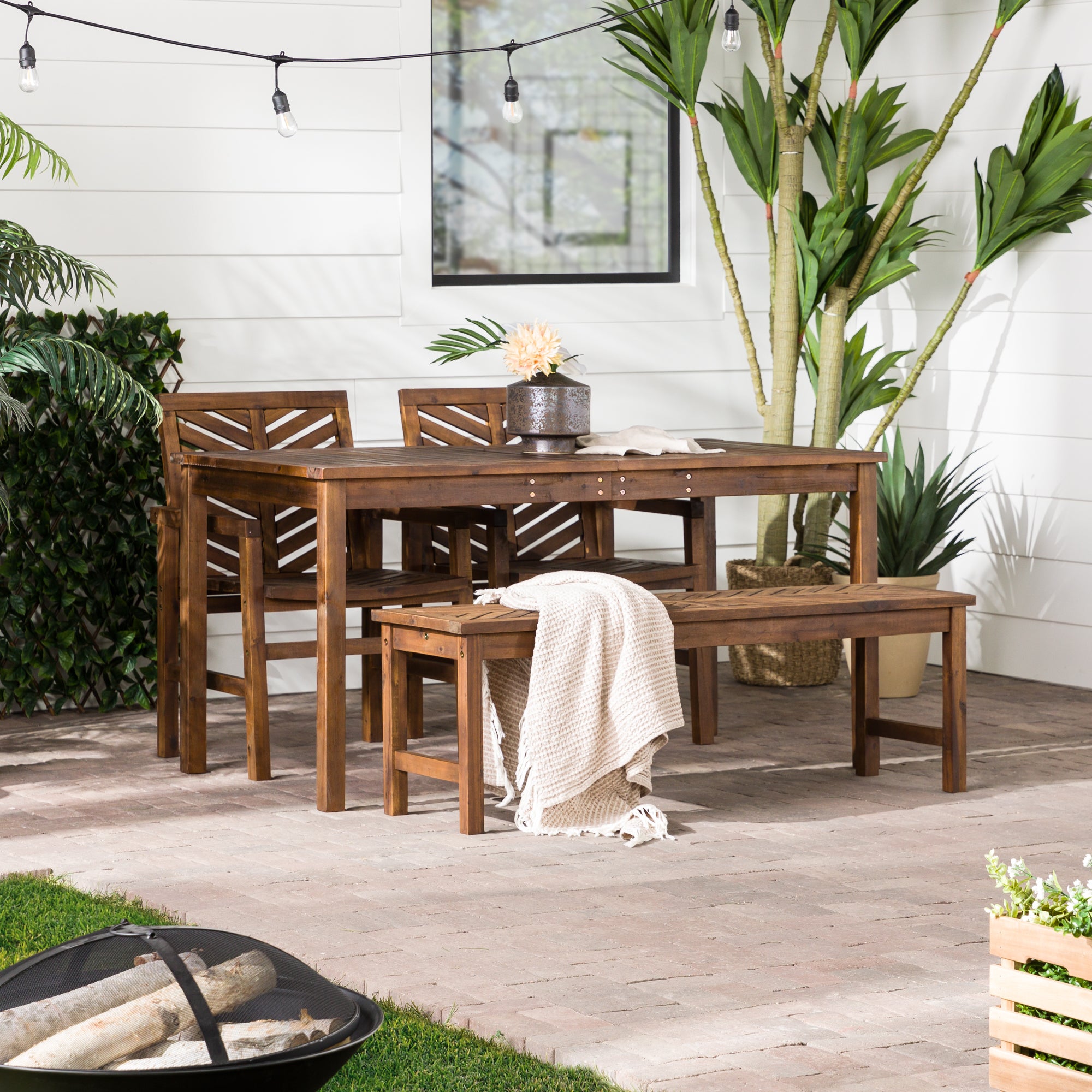 Vincent 4-Piece Chevron Outdoor Patio Dining Set