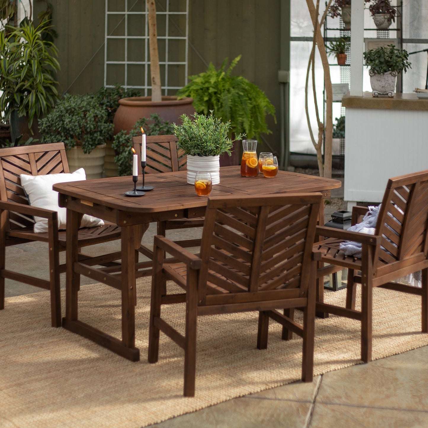 Vincent 5-Piece Extendable Outdoor Patio Dining Set