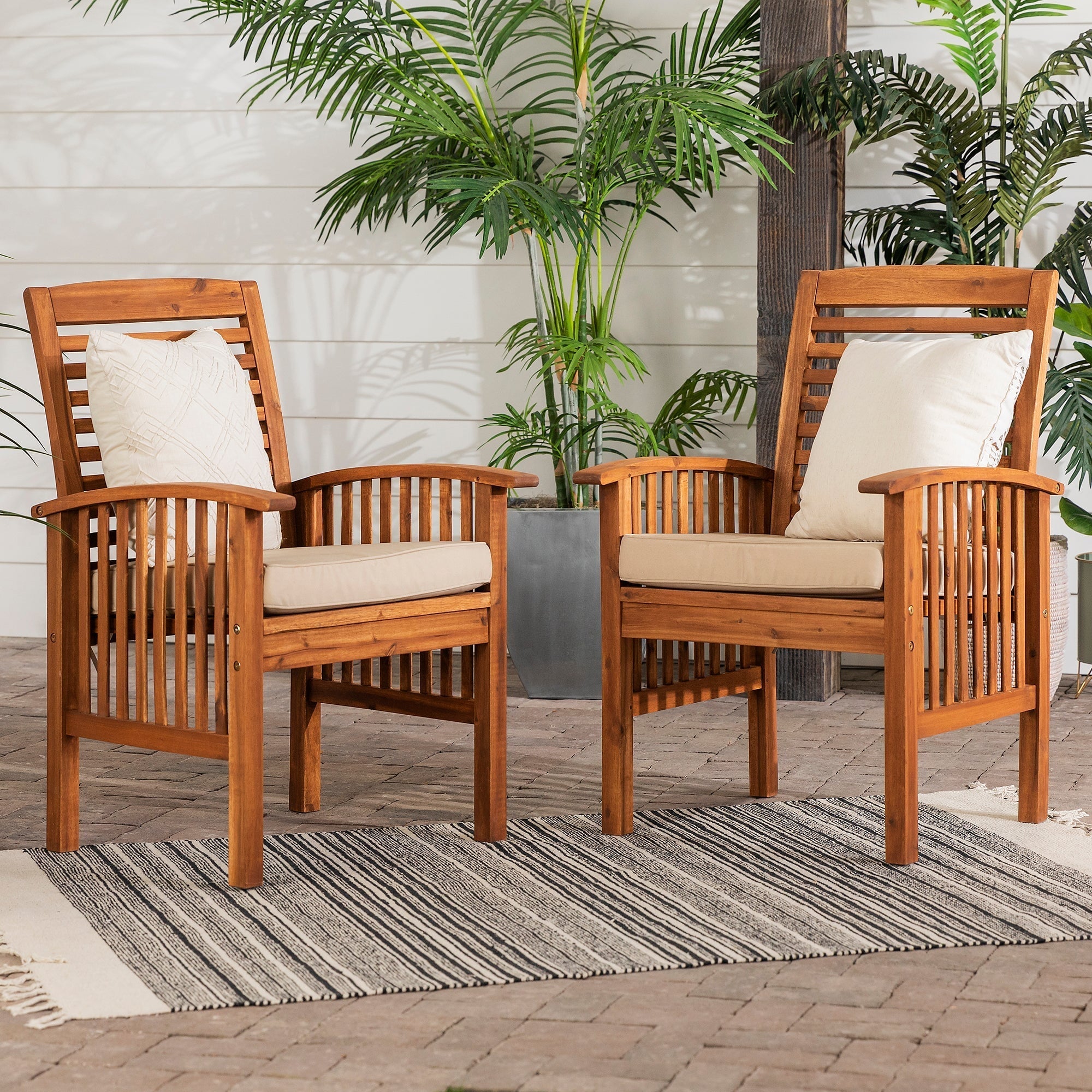 Midland Outdoor Patio Chairs with Cushions, Set of 2