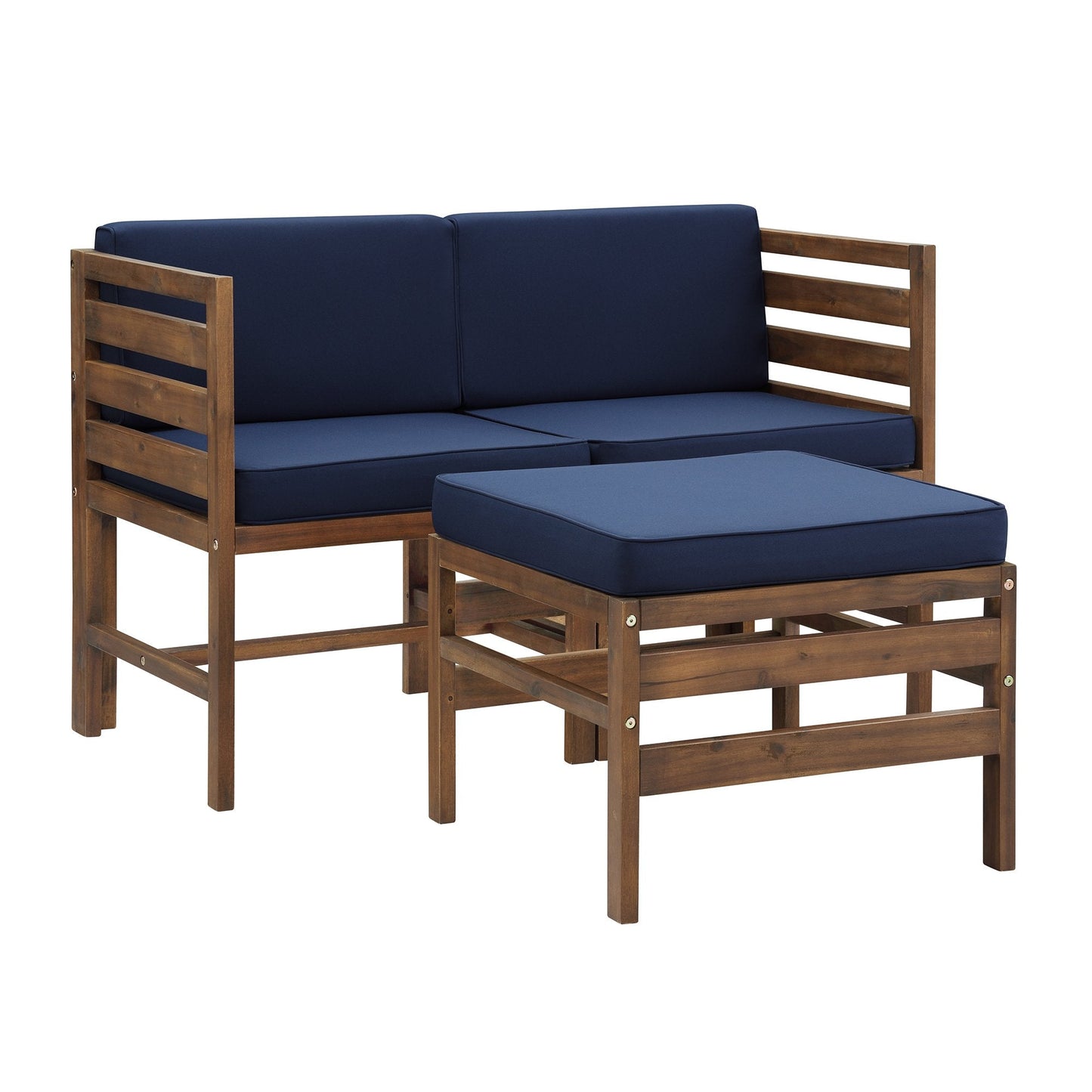 Sanibel 3-Piece Modular Acacia Chairs and Ottoman