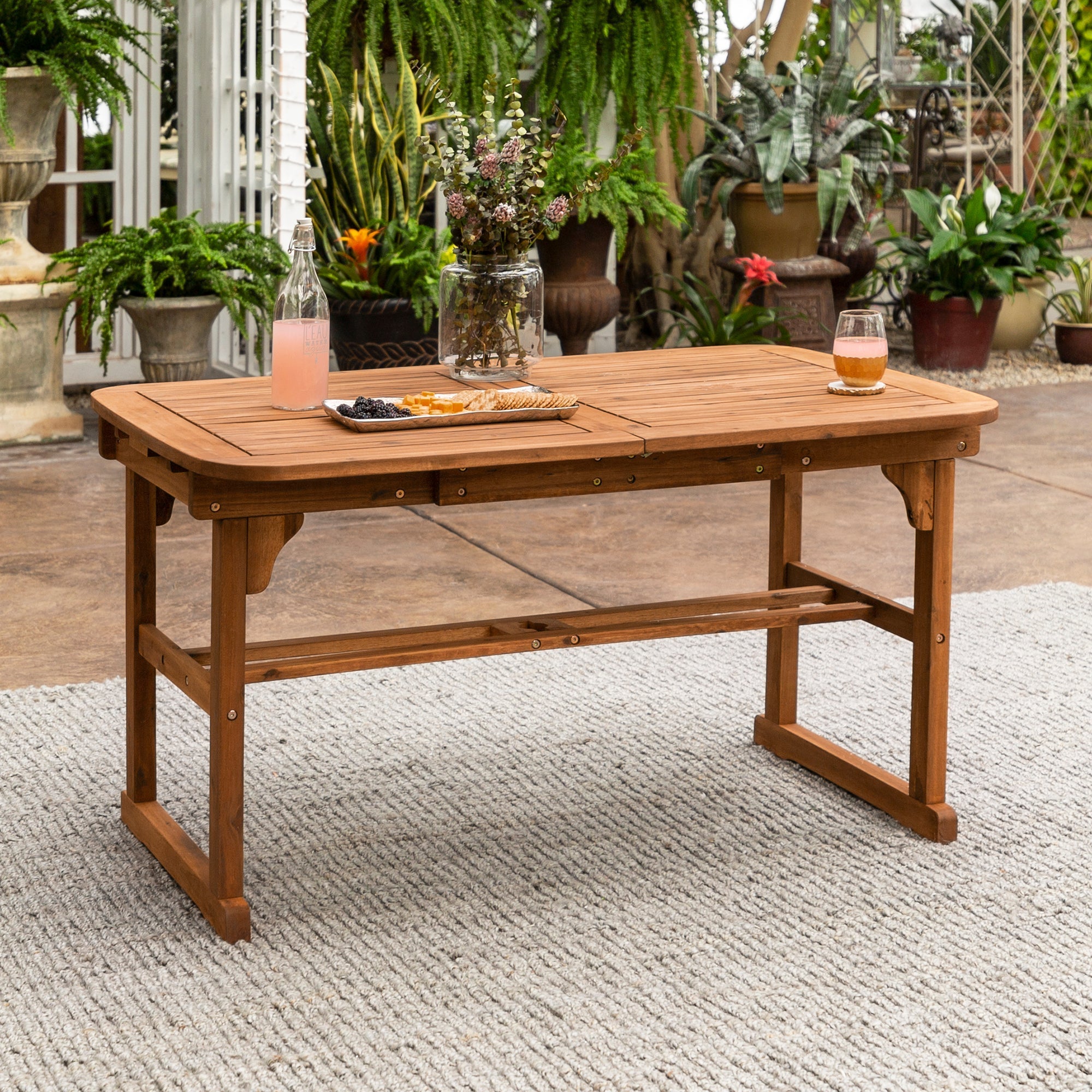 Midland Acacia Wood Outdoor Patio Butterfly Dining Table