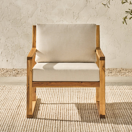 Prenton Modern Solid Wood Outdoor Club Chair