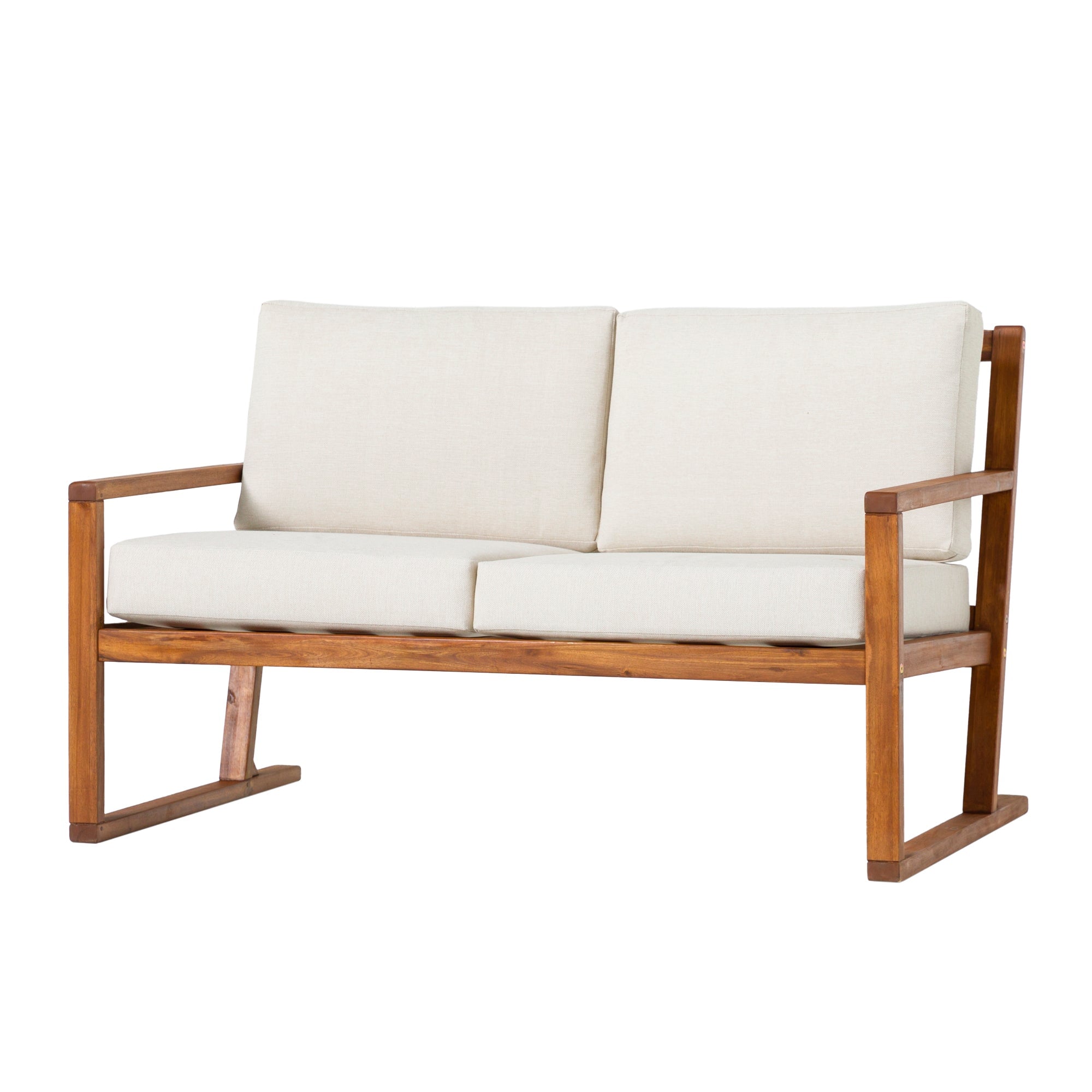 Prenton Modern Solid Wood Slatted Outdoor Loveseat