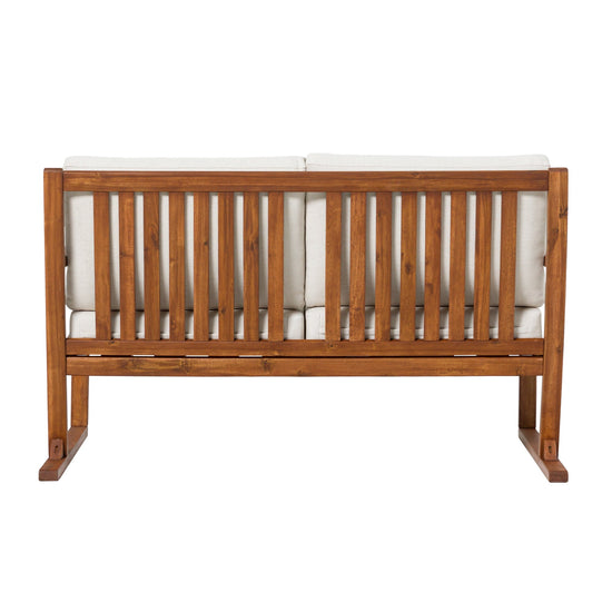 Prenton Modern Solid Wood Slatted Outdoor Loveseat