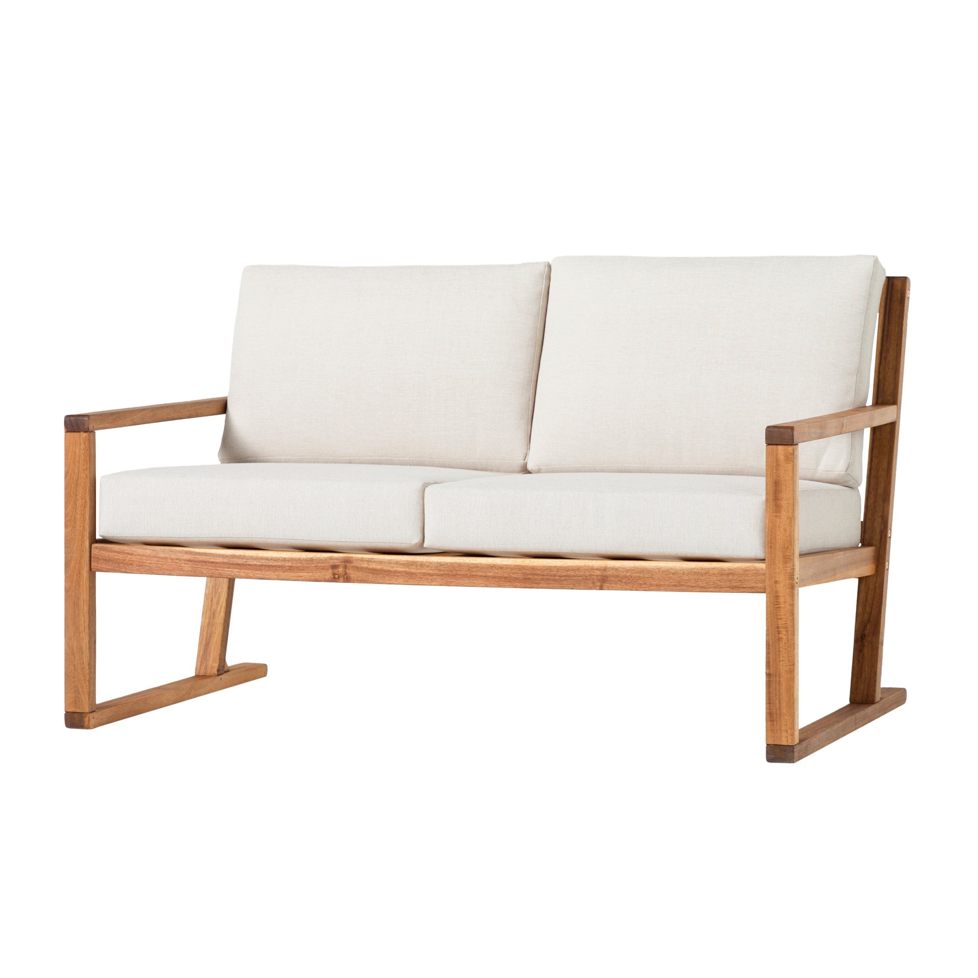 Prenton Modern Solid Wood Slatted Outdoor Loveseat