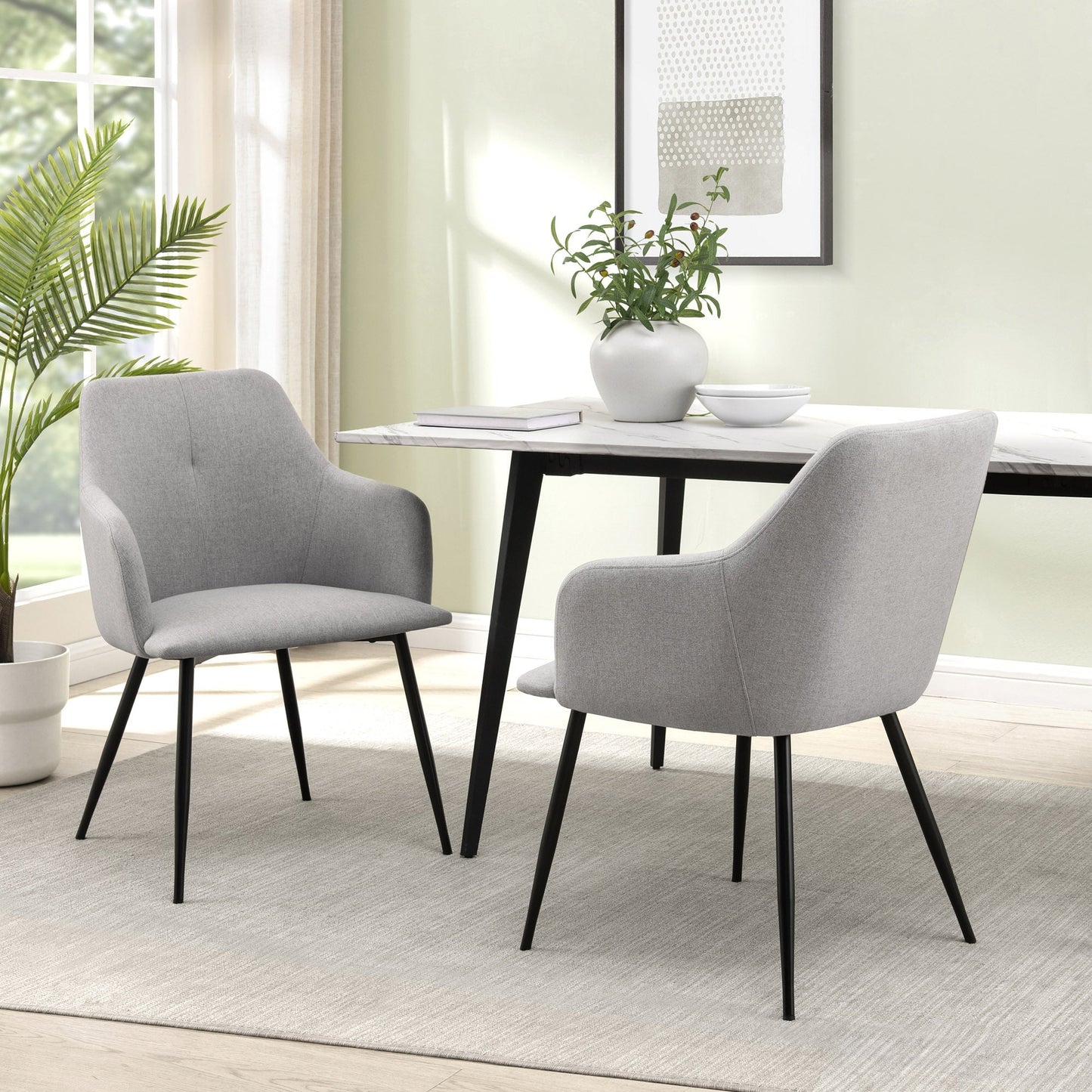 Park 2-Piece Upholstered Dining Arm Chair