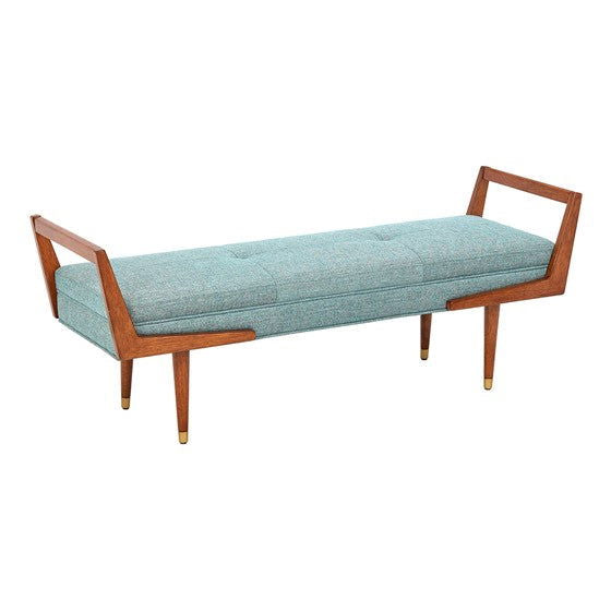 Boomerang Bench - Blue/Pecan - Mac & Mabel