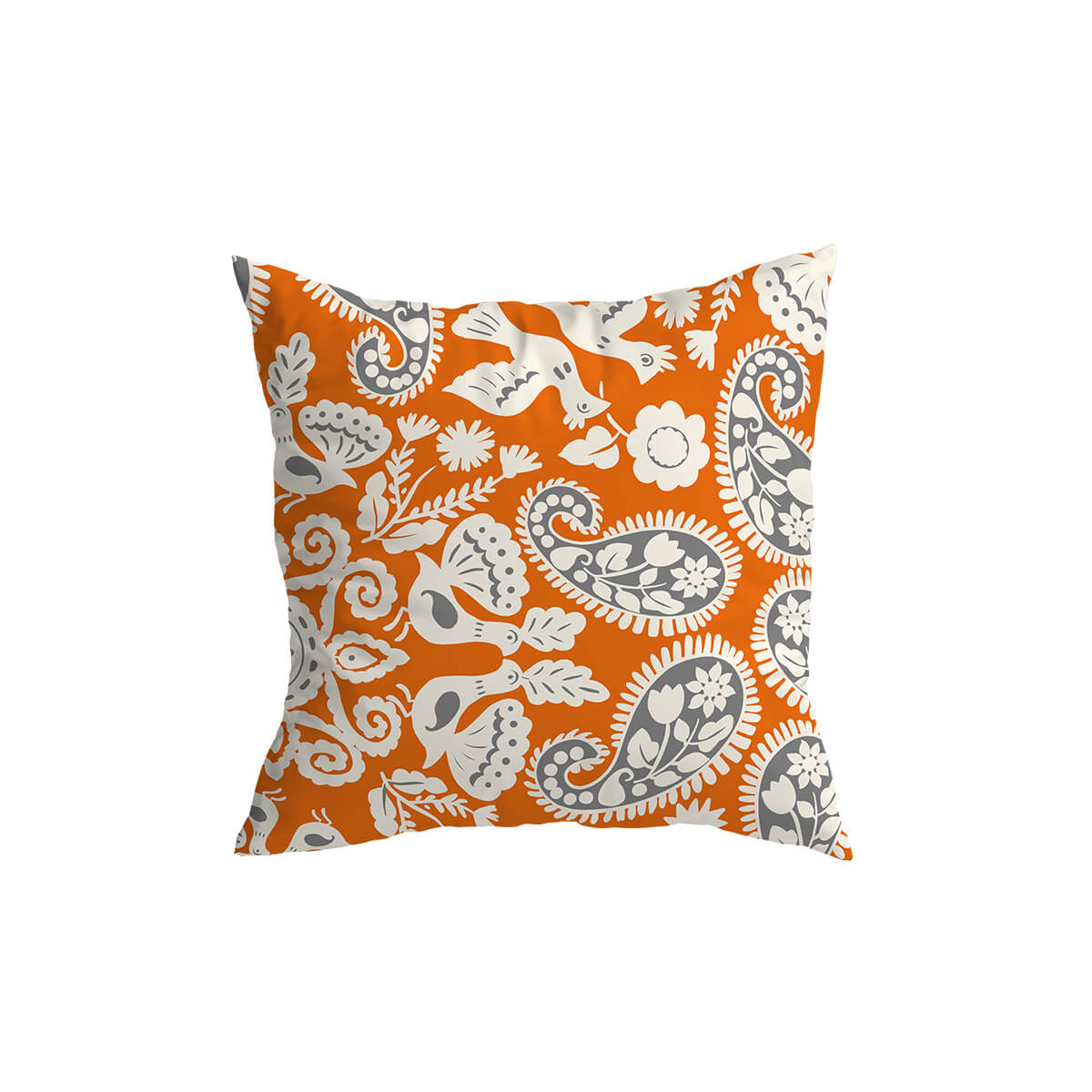 Orange Puff Throw Pillow