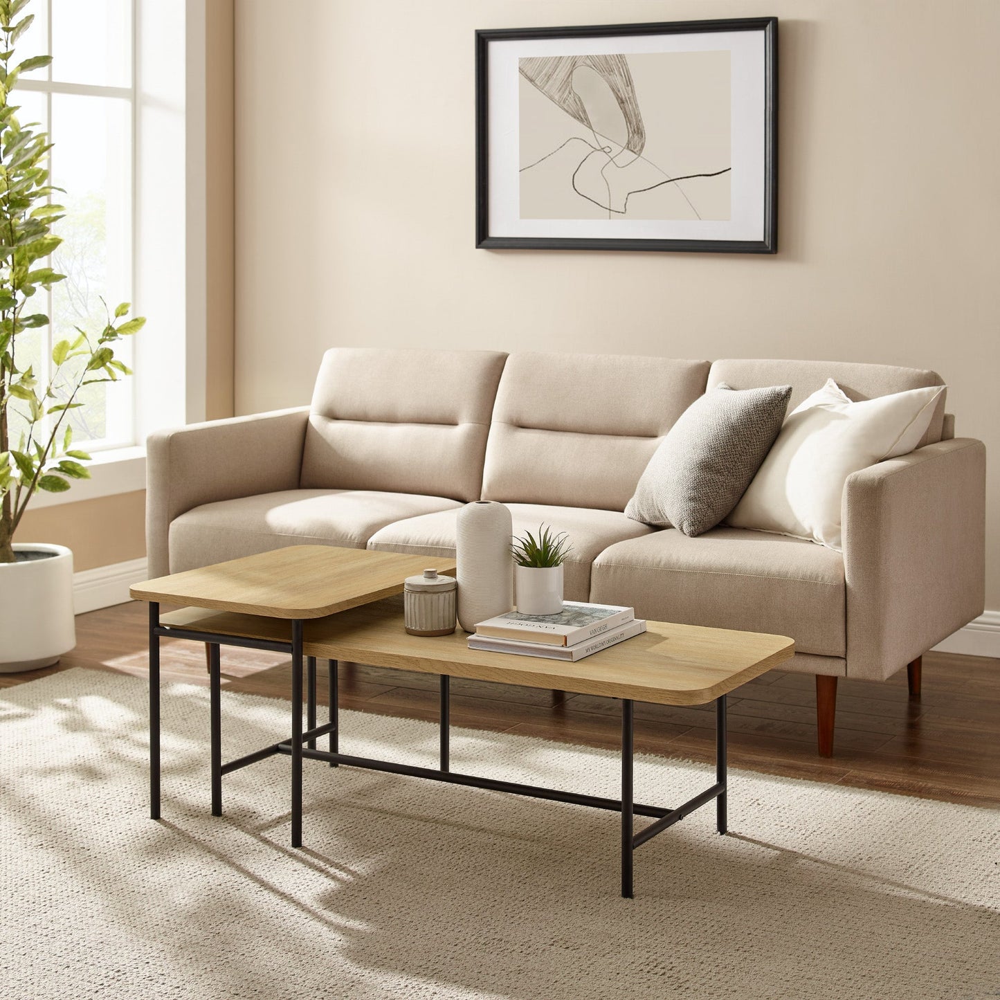 Reema 2-Piece Modern Nesting Coffee Table