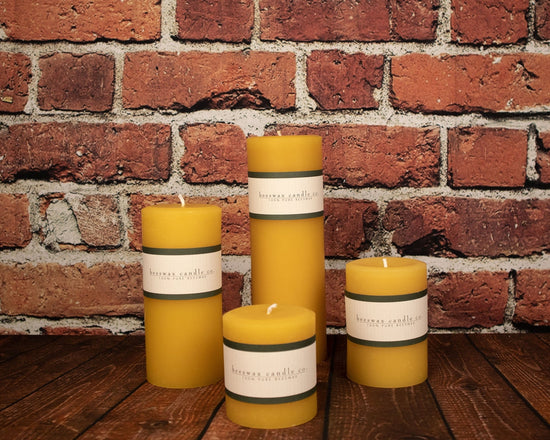 Round Beeswax Pillars