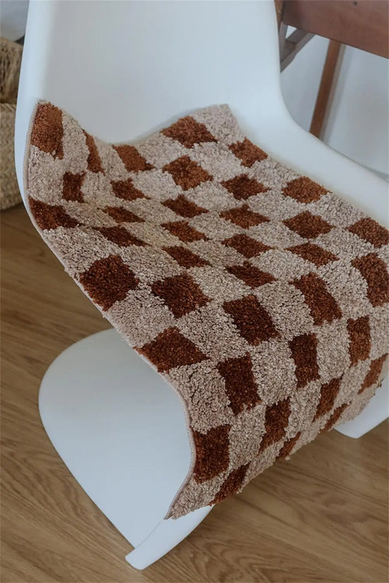 Plaid Checkered Tufted Plush Bath Mat